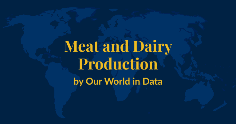 World map with Meat and Dairy Production title
