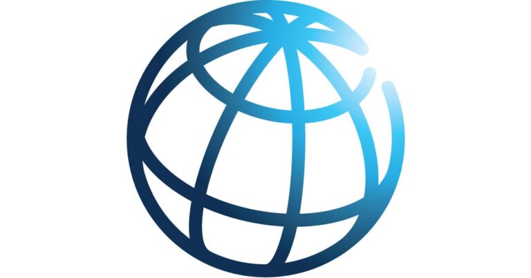 Stylised blue globe icon with latitude lines
