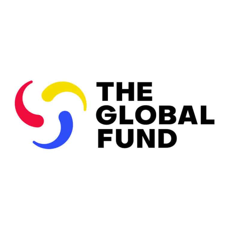 The Global Fund logo with colourful swirl symbol