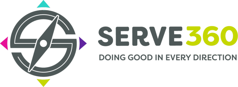 Serve360 logo with compass and colourful arrows