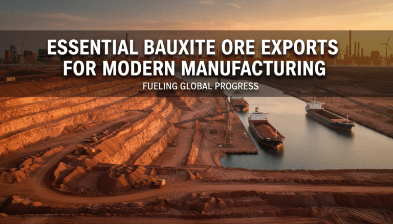 Bauxite mine and cargo ships at industrial port