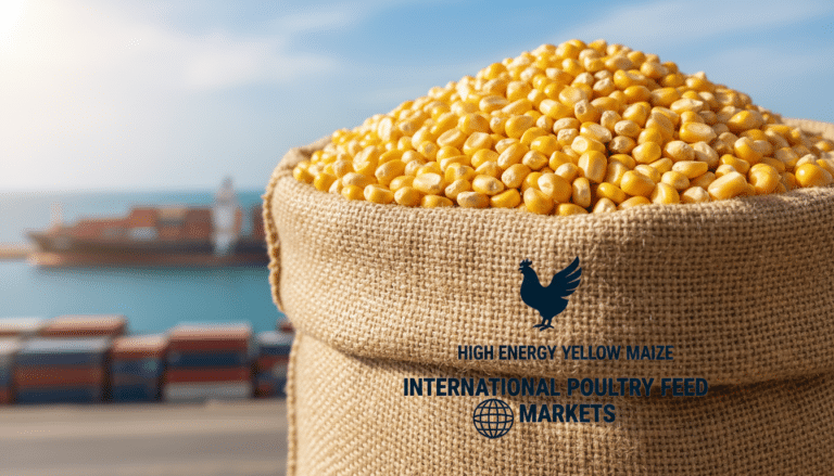 Sack of yellow maize at commercial port