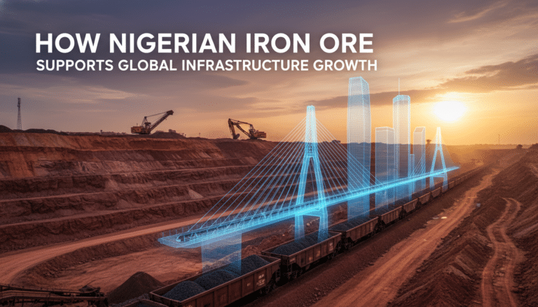 Open-pit iron ore mine with digital bridge overlay