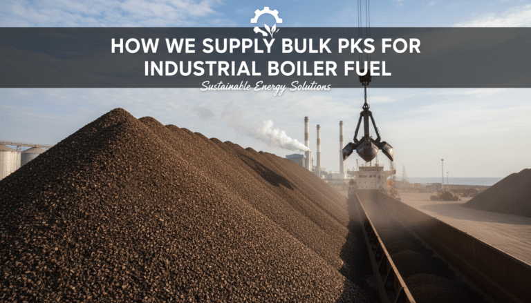 Bulk palm kernel shells loaded onto cargo ship