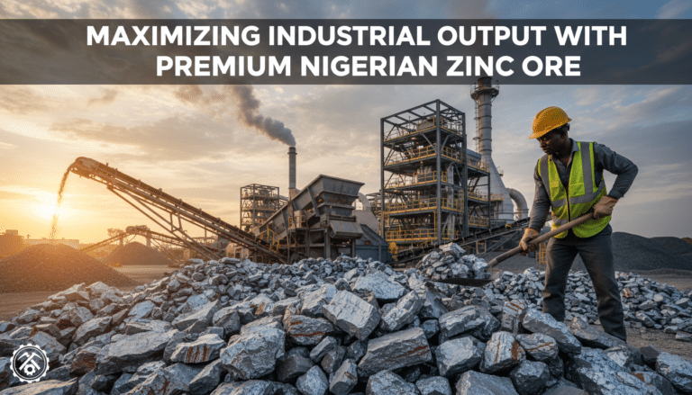 Worker shovelling zinc ore at industrial plant