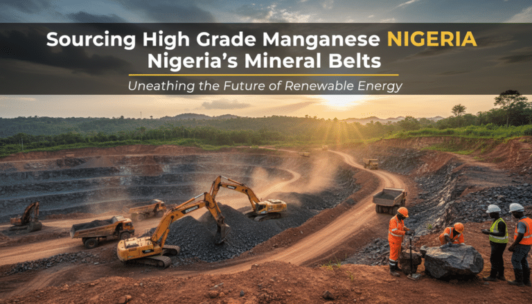 Open-pit manganese mine in Nigeria at sunset