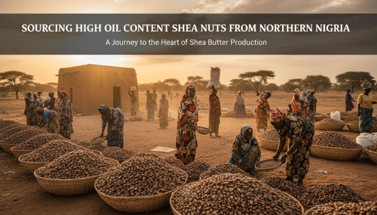 Women sorting shea nuts in northern Nigeria