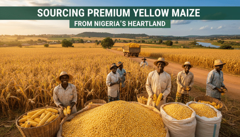 Farmers harvesting premium yellow maize in Nigeria