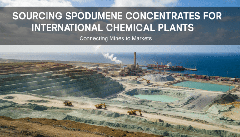 Open-pit spodumene mine and coastal processing plant