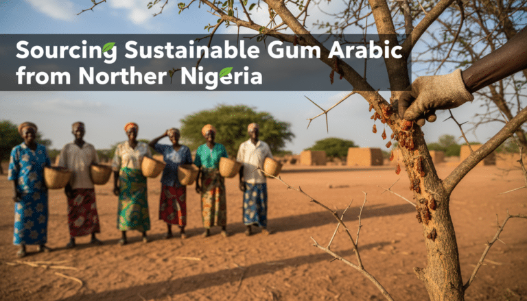 Workers harvesting gum arabic in northern Nigeria