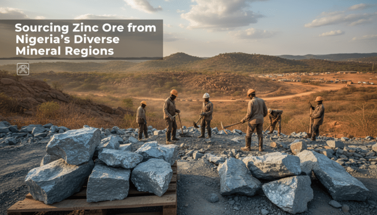 Miners extracting zinc ore in Nigerian quarry