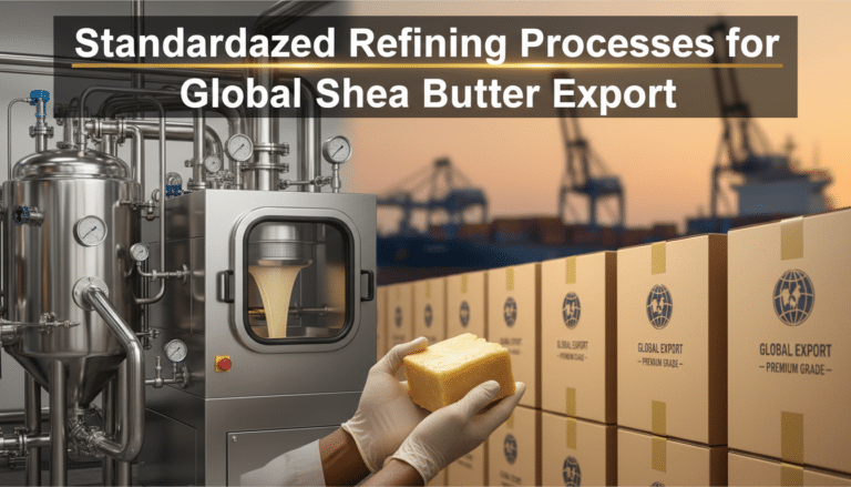 Industrial shea butter refining and export packaging facility