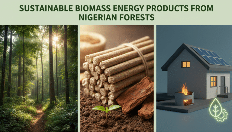 Nigerian forest biomass pellets powering sustainable home energy