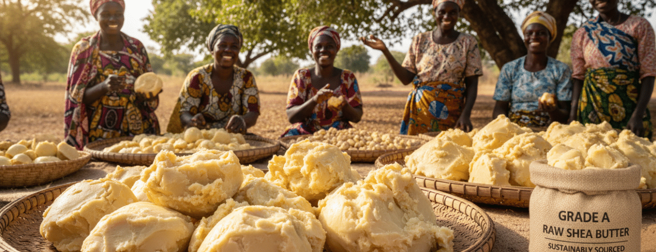 sustainable sourcing of grade a raw shea butter