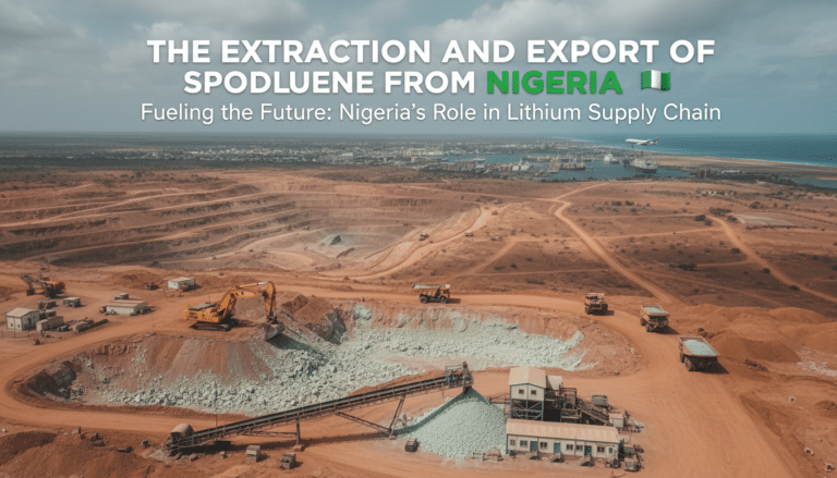 Open-pit spodumene mine in Nigeria with machinery