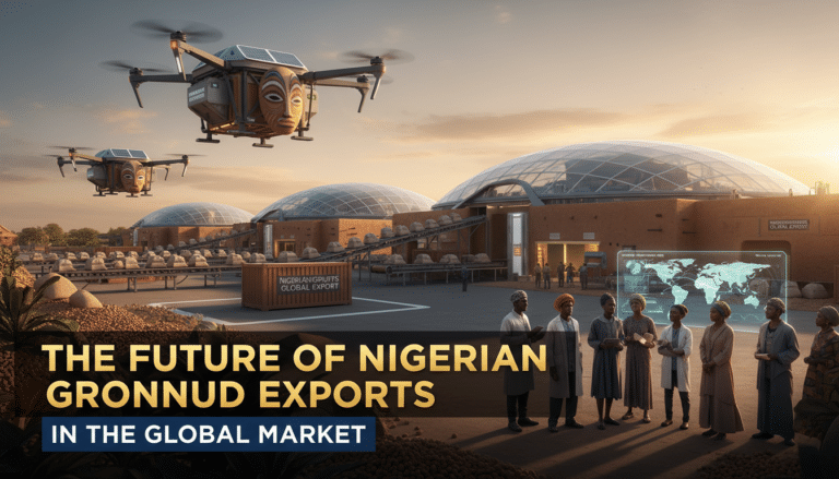 Futuristic drones over Nigerian groundnut export facility