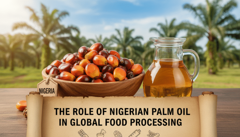 Bowl of palm fruits and palm oil jug