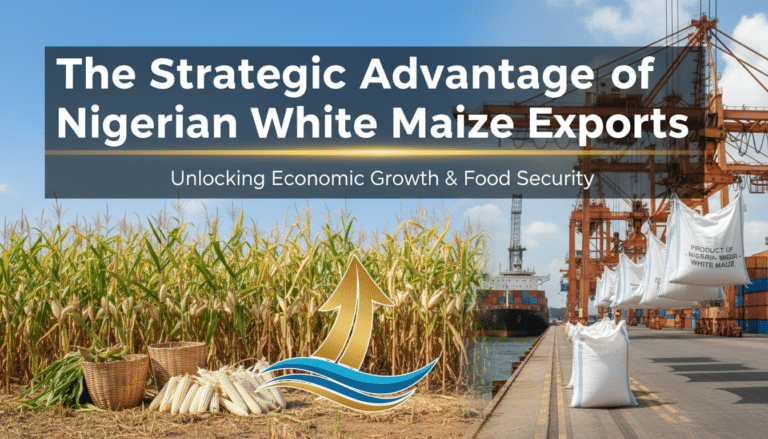 Maize field and port cranes for Nigerian exports